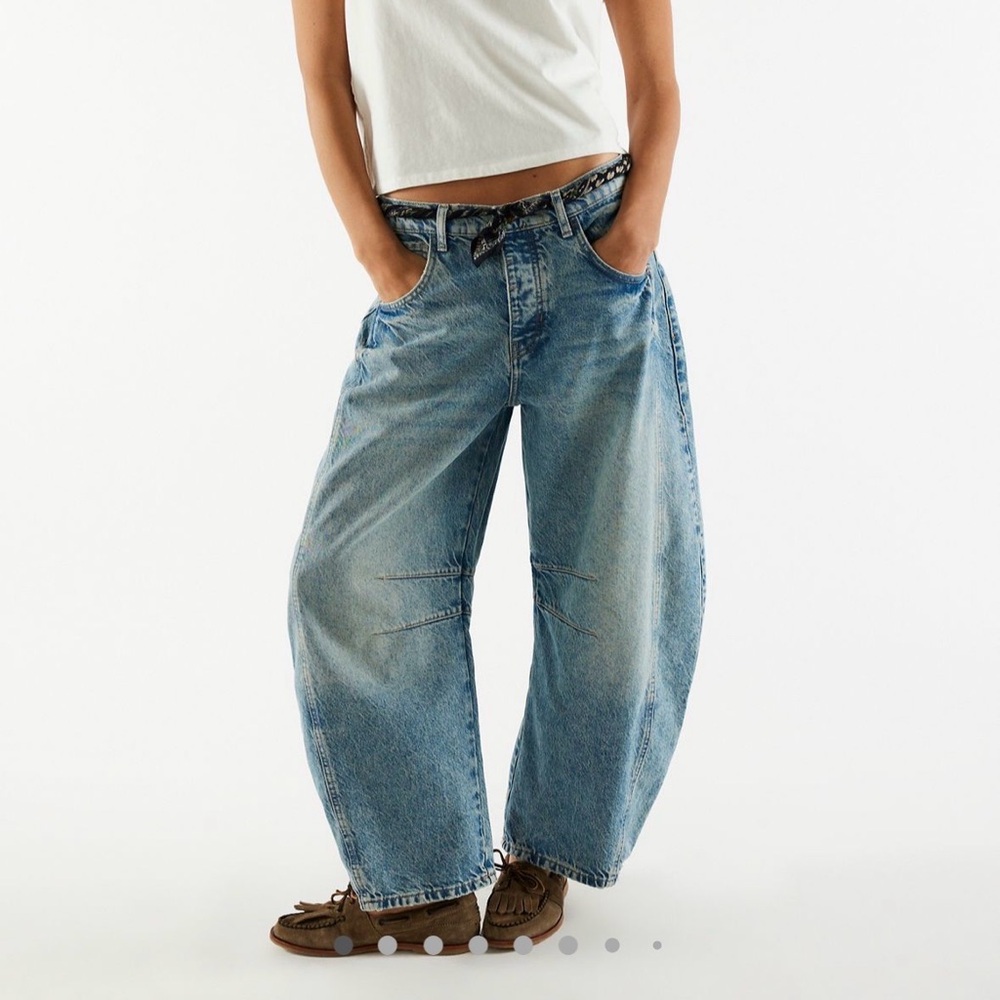 We The Free Good Luck Mid-Rise Barrel Jeans